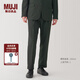 無印良品（MUJI）男式 易打理 彈力 單褶褲 男士長褲子西褲秋季 AE0Y3A4A 深灰色 S (165/72A)