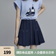 ELLE設(shè)計(jì)感百褶高腰A字半身裙女2025夏裝新款小個(gè)子氣質(zhì)顯瘦短裙 藏青 XL