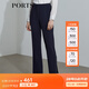 PORTS寶姿 商場(chǎng)同款新品女裝高腰開(kāi)衩微喇長(zhǎng)褲SL8P001NWB011 黎霧藍(lán) S (4)