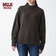 無(wú)印良品 MUJI 女式 含牦牛絨羊毛 寬版毛衣 BAL02A0A 深棕色 XS-S