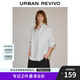 UR2025夏季新款女裝通勤氣質(zhì)條紋紐扣長袖開襟襯衫UWJ250026 本白條紋 (偏寬松) M