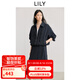 LILY2025春新款法式重工荷葉邊寬松休閑易打理百搭通勤夾克外套女 411藏青 L