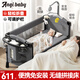 ANGI BABY嬰兒床拼接床多功能折疊床可拼接大床寶寶搖搖床可移動(dòng)哄睡神器