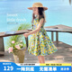 圖圖小象女童連衣裙兒童碎花裙親子純棉公主裙 碎花  140 身高約140cm