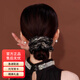 紀思梵法式高端大腸發(fā)圈女2025新款頭繩扎頭發(fā)高馬尾發(fā)繩皮筋頭飾頭花 法式高端發(fā)圈（黑色）