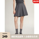 ELLE【學(xué)院百褶裙】灰色高腰顯瘦半身裙女2025春季新款小個子短裙 深灰 L
