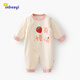 嬰蓓依新生兒嬰兒連體衣滿(mǎn)月百天男寶女寶寶衣服春秋款夾棉外出服 沒(méi)有煩惱(春秋) 66cm