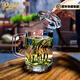 Pritea東海天然原礦水晶杯手端杯辦公老爺杯帶把手水杯子辦公杯 飄逸款 高14.5寬9.4厘米300ml