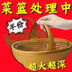 手提籃子瓜果蔬菜雞蛋菜籃家用手提竹籃結婚送禮提籃拜神籃子新款 加大加深-特大號【卡其色】