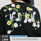 MEDM爬墻花小雛菊刺繡短袖T恤男士夏季潮牌美式嘻哈寬松休閑體恤 黑色（現(xiàn)貨） XL