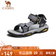 駱駝（CAMEL）戶外沙灘潮流平底休閑男士涼鞋子 A822162412 灰色 40
