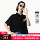幻走（MOVEUP）2025夏季新款.FUN系列純棉polo領(lǐng)繡花章仔短款T恤女 夜黑 M