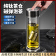 WinewingsGT輕奢品牌高硼硅雙層玻璃杯男專(zhuān)用純鈦茶水分離泡茶杯子耐 銀色 滾珠磁吸 400ml