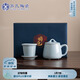 蘇氏陶瓷（SUSHI CERAMICS）汝窯辦公茶杯帶蓋置家用泡茶水杯開片可養(yǎng)過濾喝茶杯禮盒裝J08
