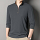 雅鹿秋冬季長(cháng)袖T恤男士立領(lǐng)衛衣寬松商務(wù)中年爸爸加厚半拉鏈套頭上衣 深灰色 XL