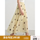 獨(dú)束大碼女裝波西米亞風(fēng)甜美百褶半身裙夏季新款高腰顯瘦法式半裙 日光黃-裙子 3XL （尺碼：5）