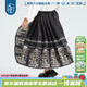 年衣行云畫戲馬面裙女童2025春秋新款古裝古風漢服公主裙母女親子裝 墨黑 170 (L)