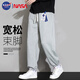 NASA GISS休閑褲男寬松直筒闊腿褲潮流長(zhǎng)褲子 花灰束腳常規(guī) (175/80A)L