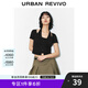 UR2025夏季新款女裝時尚氣質(zhì)假兩件修身掛脖短袖T恤UYY450158 正黑 M