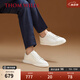 THOM WILLS真皮小白鞋男士夏季休閑板鞋商務透氣百搭正裝鞋真皮牛皮男鞋舒適 白色G014-1 42 /8碼