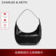 CHARLES&KEITH復(fù)古柔軟新月包腋下包斜挎包生日禮物七夕禮物CK2-40782526 Noir黑色 中包