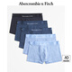 ABERCROMBIE & FITCH男裝5條組合裝舒適日常拼花經(jīng)典LOGO四角內(nèi)褲KI114-4017 藍(lán)色 5條 L