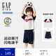 GAP【大小童同款】男童2025夏季新款polo領(lǐng)吸濕速干套裝774543