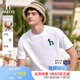 哈吉斯（HAZZYS）男裝 2025夏季新款休閑重磅大Logo寬松圓領(lǐng)短袖T恤男ASTZE0CBX70 白色WT XL （180/100A 50）