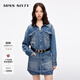 MISS SIXTY2025春季新款牛仔連衣裙女單排扣長(zhǎng)袖假兩件設(shè)計(jì)萊賽爾 中藍(lán) L