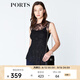 PORTS寶姿 新品商場同款夏新款女裝無袖吊帶內(nèi)襯假兩件上衣 黑色 M (6)