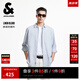 杰克·瓊斯（JACK&JONES）夏季男裝七分袖襯衫百搭精致刺繡泡泡紗簡約休閑上衣225331001 C39天藍 L