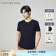 TOMMY HILFIGER【重工刺繡】夏男女平紋針織純棉潮流簽字體刺繡短袖上衣T恤02365 藏青色DW5 L (推薦：150-165斤)