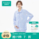 全棉時代月子服純棉春夏四季款孕婦睡衣產(chǎn)后哺乳睡衣孕產(chǎn)家居服三件套 藍(lán)底小熊家族【送哺乳背心】 L/165