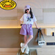 G.duck女童套裝夏款2025新款兒童洋氣時(shí)髦短袖運動(dòng)童裝大童夏季運動(dòng)夏裝 紫色套裝 120 cm