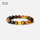 周大生黃金鑲玉虎眼石黃水晶手串招財(cái)轉(zhuǎn)運(yùn)珠手鏈情侶生日禮物送女生男生