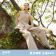 歌莉婭全亞麻套裝女夏季流行穿搭2025新款休閑兩件套1E3LAB820 10W米灰 S
