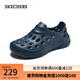 斯凱奇（Skechers）男鞋夏季貝殼泡泡鞋厚底透氣外穿洞洞鞋百搭沙灘鞋243240 海軍藍色/NVY 41