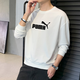 衛(wèi)衣男士純色圓領(lǐng)百搭寬松休閑長(zhǎng)袖打底衫春秋季款上衣服男裝潮流 白色 M