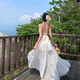 茯見掛脖連衣裙女三亞海邊拍照2025夏季小眾甜美露背氣質(zhì)度假風(fēng)沙灘裙 白色M碼【建議90-110斤】