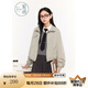 紫涵（ZIHAN）紫涵美式簡(jiǎn)約短款外套女秋季小個(gè)子寬松百搭翻領(lǐng)夾克上衣 米色 S
