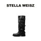STELLA WEISZ傳祺女鞋堆堆褲管靴馬丁靴騎士靴女中長(zhǎng)筒靴煙筒靴子2025秋新款 黑色高筒 37