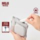 無印良品（MUJI）再生聚酯纖維 雙拉鏈包收納袋 居家旅行數(shù)據(jù)線小收納包便攜零錢包 淺灰色/S/長13.5*寬10cm