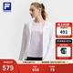 FILA 斐樂官方女士針織連帽外套2025夏新款健身運動涼感防曬上衣 玉石白-WT M 165/84A/M