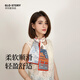 GLO-STORY絲巾女 韓版長(zhǎng)條百搭裝飾碎花方巾送媽媽母親節(jié)生日禮物女禮盒裝
