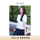 JESSIE小香風(fēng)釘珠口袋襯衫繡花短袖小上衣2024夏新款 白色 L