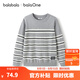 巴拉巴拉balaOne童裝兒童毛衣男童女童2025新款春秋毛衫親子圓領(lǐng)針織衫潮 灰色調(diào)00422 120