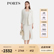 PORTS寶姿女裝2025春夏新款時(shí)尚無(wú)領(lǐng)奶白色胸針裝飾中袖西裝短夾克 奶白色 XXS
