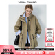 VEGA CHANG風(fēng)衣外套女2025秋季新款抽繩設(shè)計(jì)小個(gè)子中長(zhǎng)款立體大衣 卡其色 M