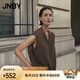 江南布衣（JNBY）秋冬新品美利奴羊毛針織衫V領(lǐng)馬甲柔軟寬松易搭配5O7312960 209/深棕 S