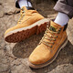 森馬（senma）高幫馬丁靴系帶時(shí)尚加絨保暖工裝靴男靴 M619313602 咖喱黃 45碼